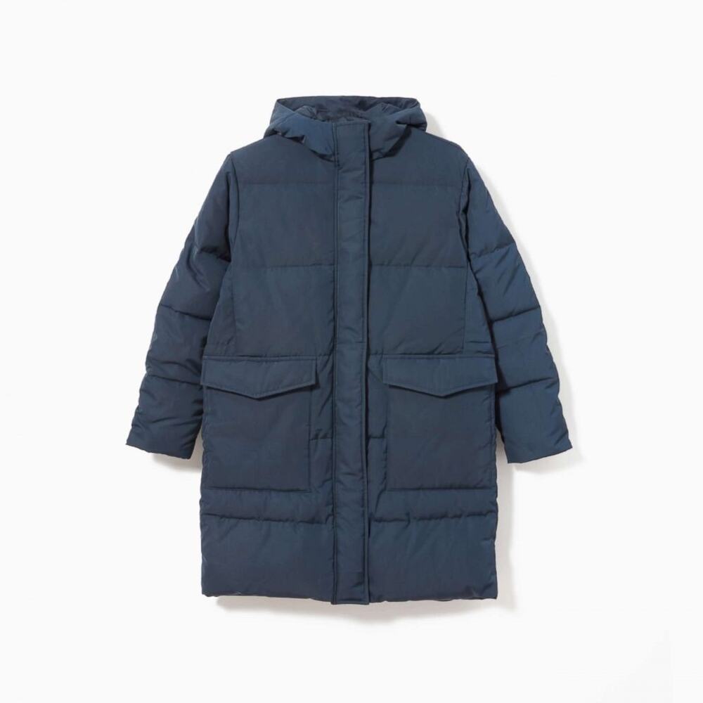 Everlane ReNew Long Puffer Navy, Size XS